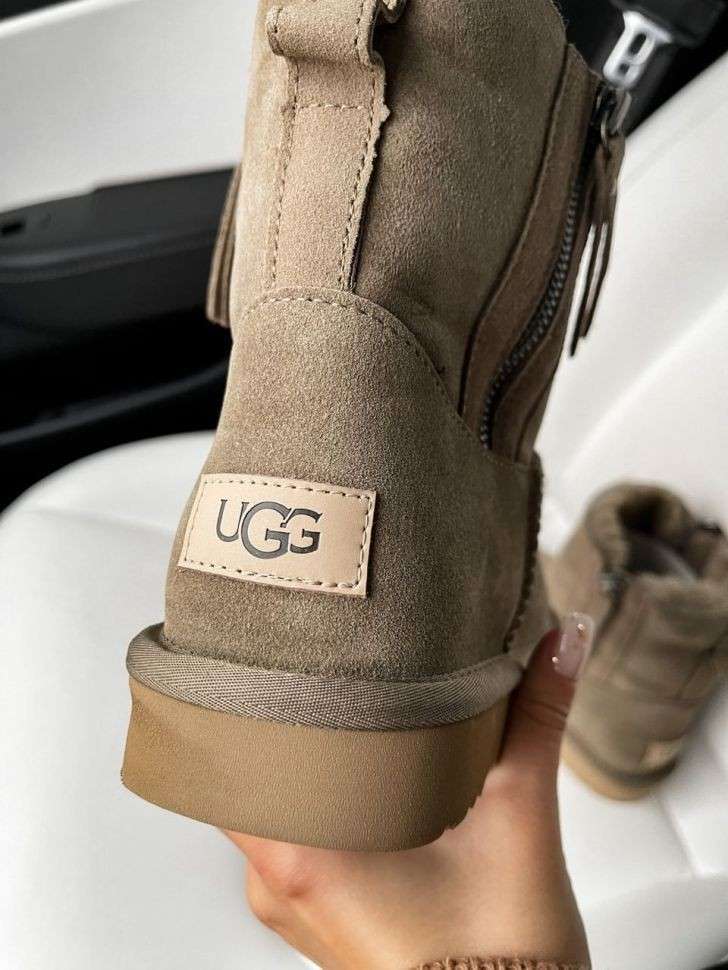 Жіночі UGG Міні Хакі Замша з Змійкою Zip Mini Khaki Suede — фото 4