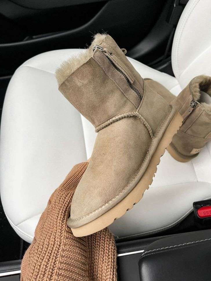 Жіночі UGG Міні Хакі Замша з Змійкою Zip Mini Khaki Suede — фото 5