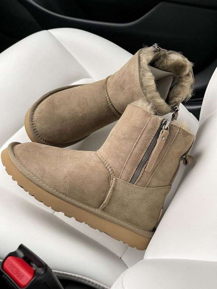 Жіночі UGG Міні Хакі Замша з Змійкою Zip Mini Khaki Suede — фото 9