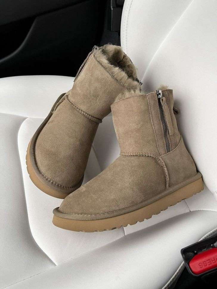 Жіночі UGG Міні Хакі Замша з Змійкою Zip Mini Khaki Suede — фото 10