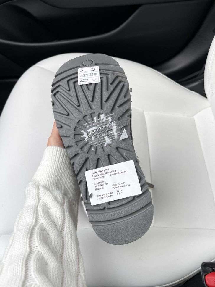 Жіночі UGG Замш з Лак Пяткою та Змійкою Short ZIP Grey 2 Lacquer — фото 5