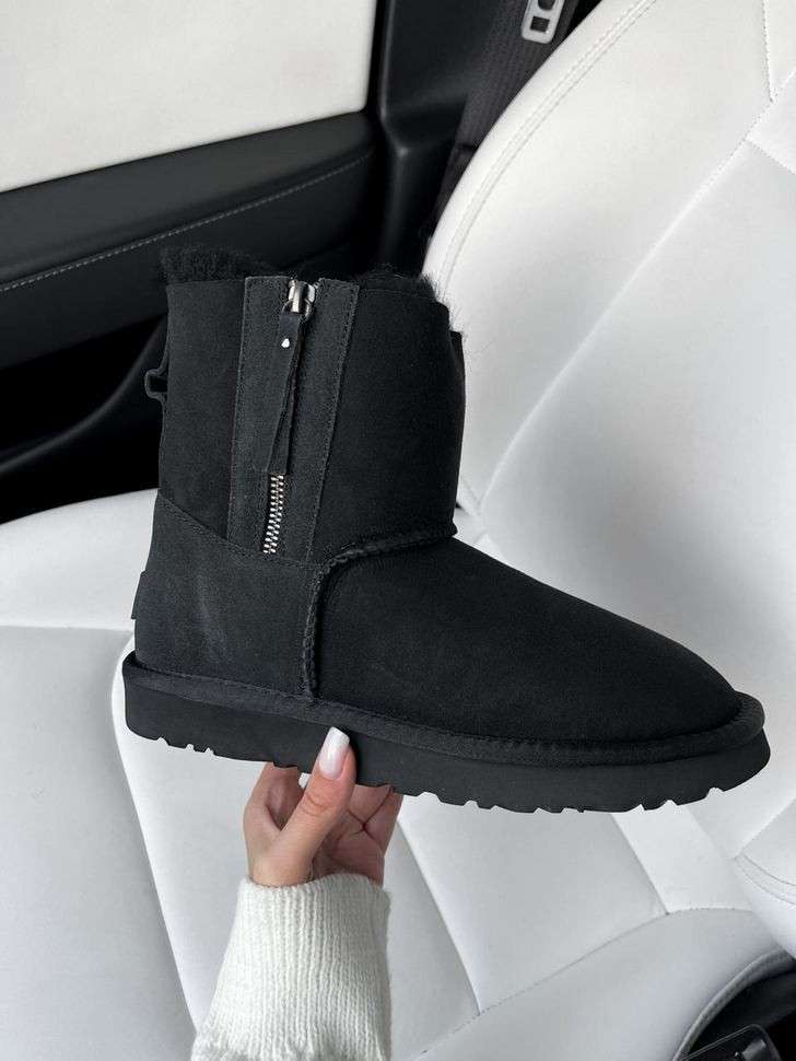 Жіночі UGG Міні Замша з Змійкою Mini Australia Zip Black Suede