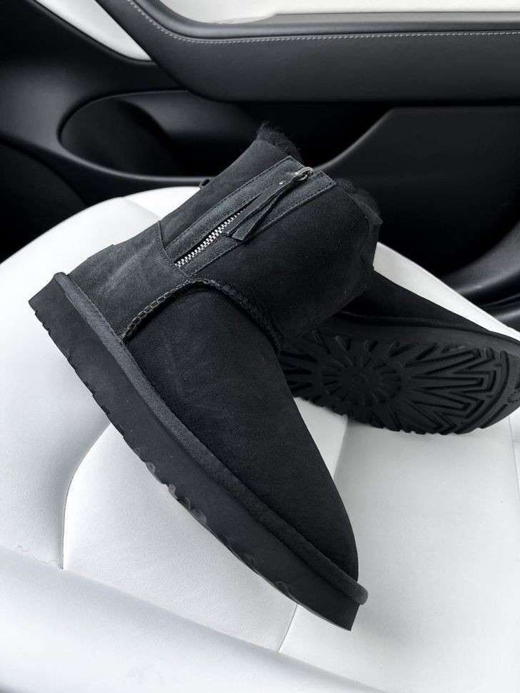Жіночі UGG Міні Замша з Змійкою Mini Australia Zip Black Suede — фото 11