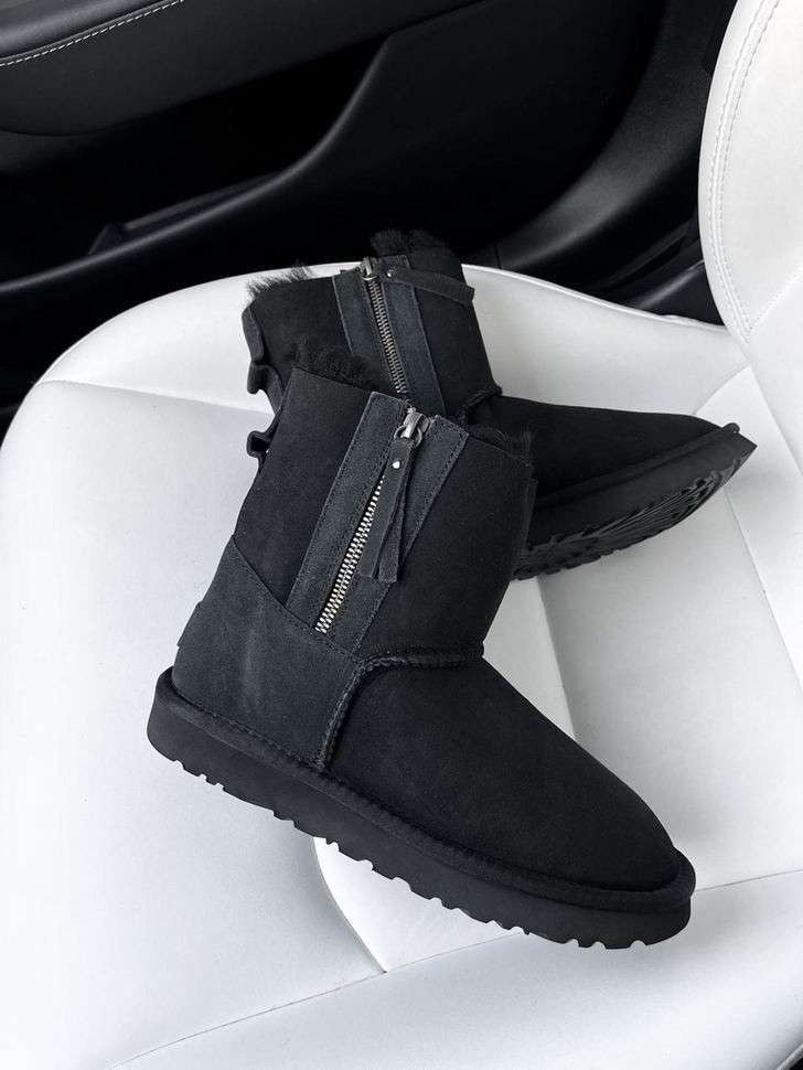Жіночі UGG Міні Замша з Змійкою Mini Australia Zip Black Suede — фото 12