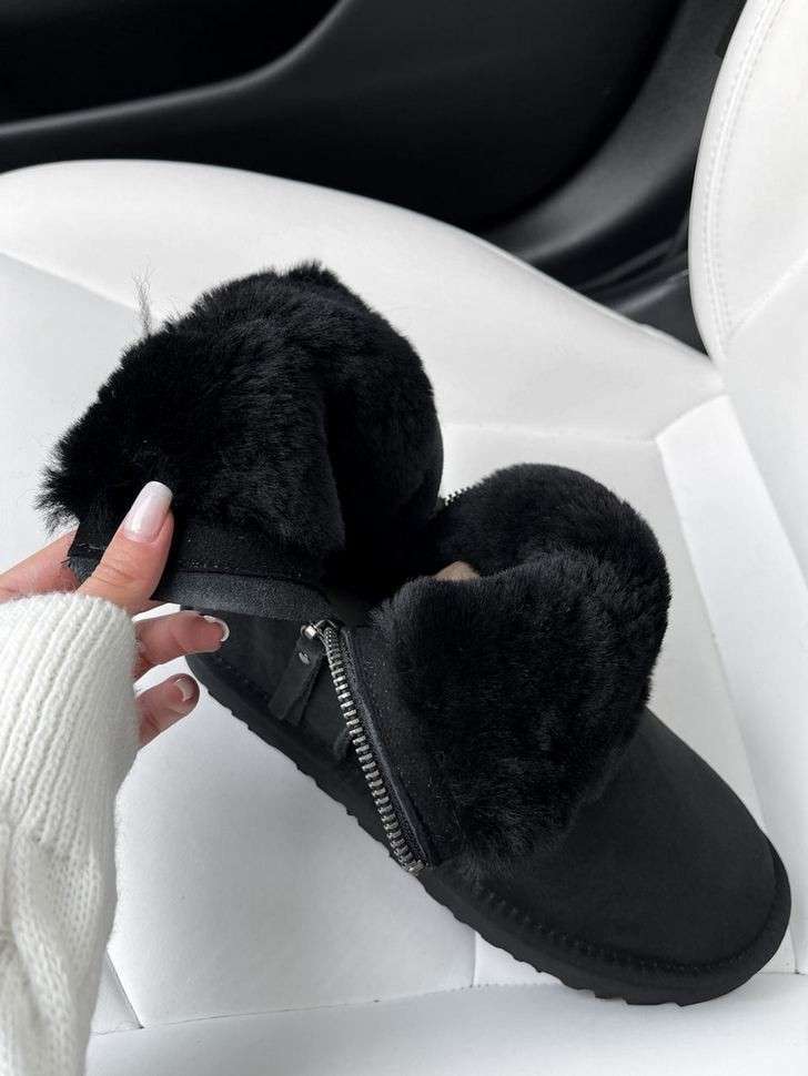 Жіночі UGG Міні Замша з Змійкою Mini Australia Zip Black Suede — фото 3