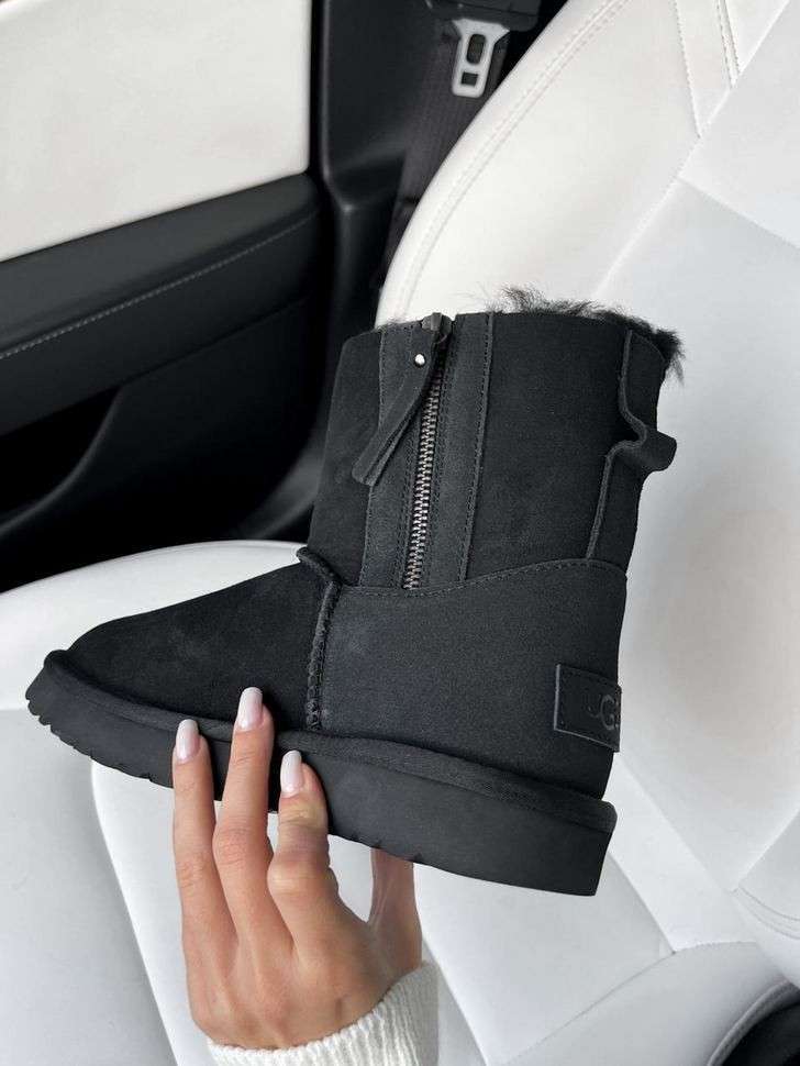 Жіночі UGG Міні Замша з Змійкою Mini Australia Zip Black Suede — фото 5