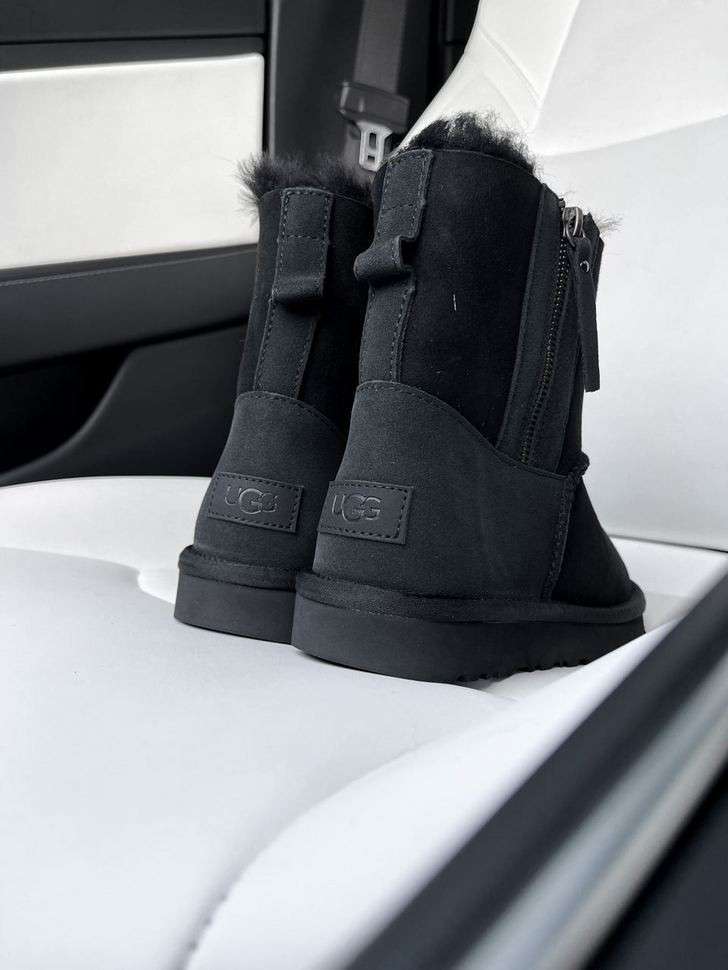 Жіночі UGG Міні Замша з Змійкою Mini Australia Zip Black Suede — фото 7