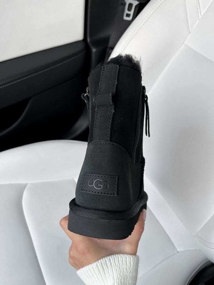 Жіночі UGG Міні Замша з Змійкою Mini Australia Zip Black Suede — фото 8