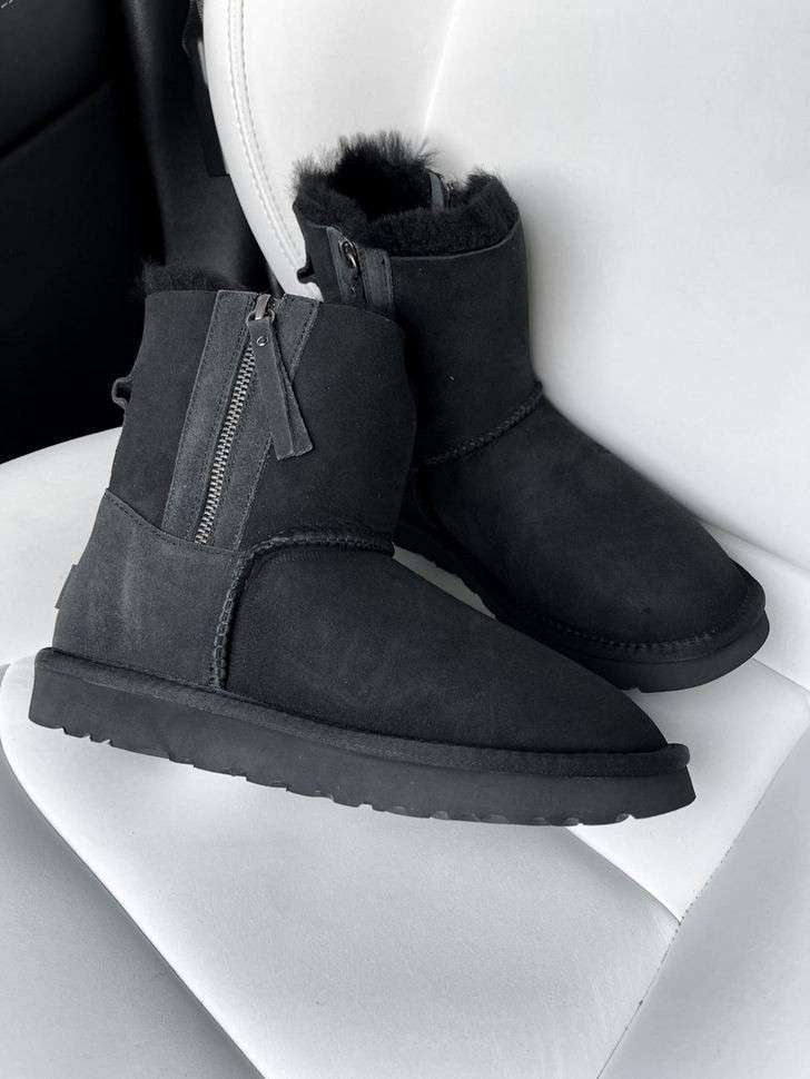 Жіночі UGG Міні Замша з Змійкою Mini Australia Zip Black Suede — фото 9
