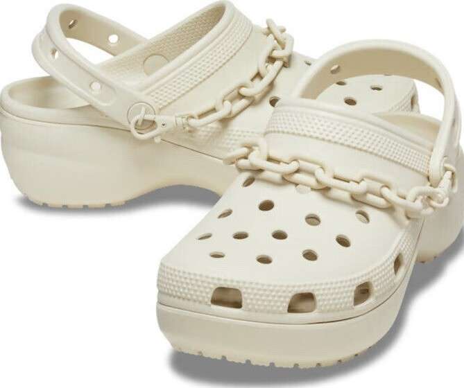 Жіночі Crocs Women's Classic Clog Platform Chain Bone