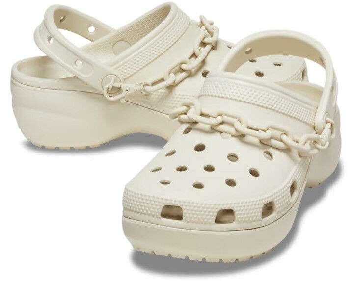 Жіночі Crocs Women's Classic Clog Platform Chain Bone — фото 11