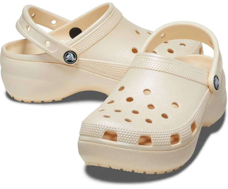 Жіночі Crocs Classic Platform Shimmer Clog Vanilla — фото 1