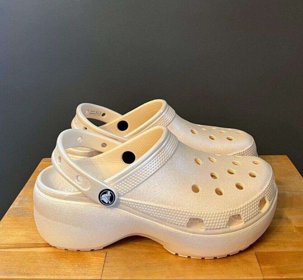 Жіночі Crocs Classic Platform Shimmer Clog Vanilla — фото 4