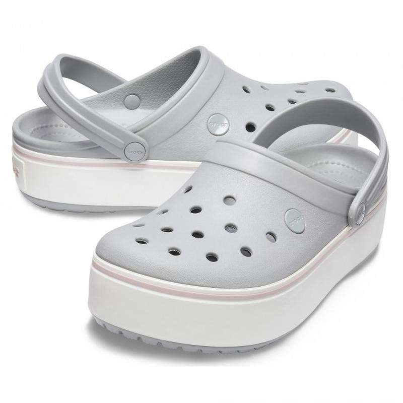 Дитячі Crocs для дівчинки Crocband Platform Clog Grey/Rose — фото 1