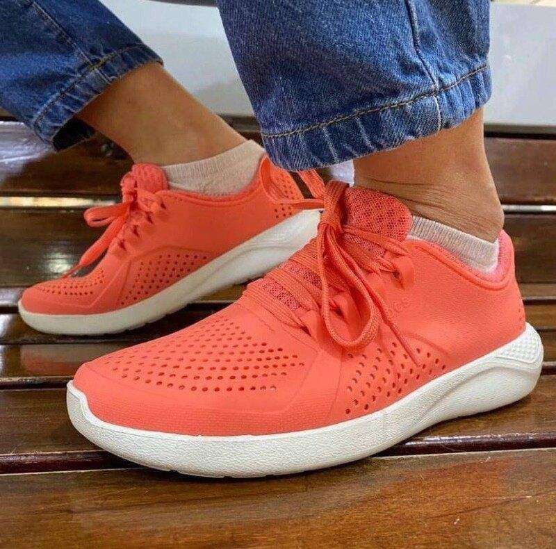 Жіночі кросівки Пейсер Рожеві Crocs Literide Pacer fresco — фото 2