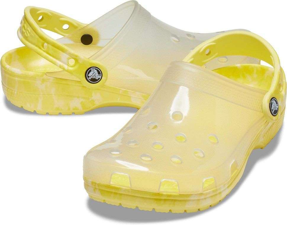 Crocs Classic Translucent Bleach Dye Clog Banana — фото 1
