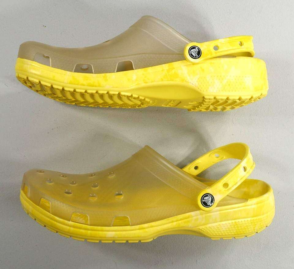 Crocs Classic Translucent Bleach Dye Clog Banana — фото 8