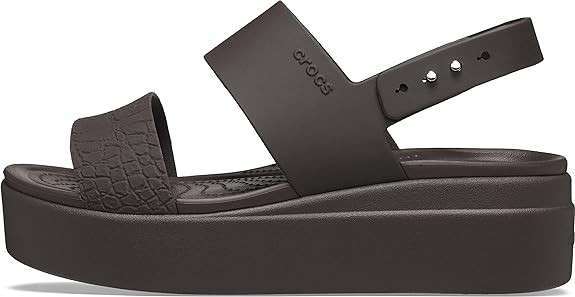 Жіночі сандалі Crocs Brooklyn Croco Low Wedge Espresso — фото 3