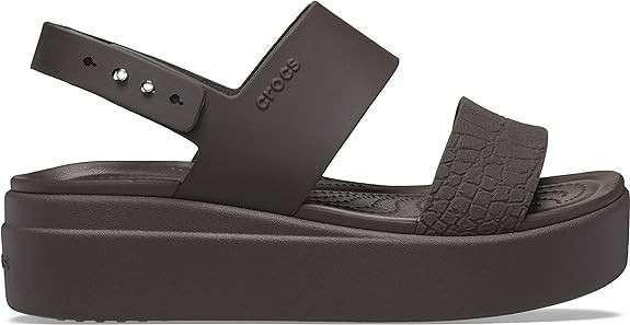 Жіночі сандалі Crocs Brooklyn Croco Low Wedge Espresso — фото 4
