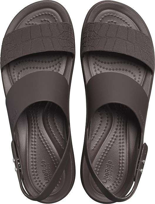 Жіночі сандалі Crocs Brooklyn Croco Low Wedge Espresso — фото 5