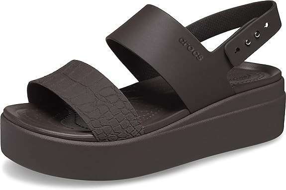 Жіночі сандалі Crocs Brooklyn Croco Low Wedge Espresso — фото 9