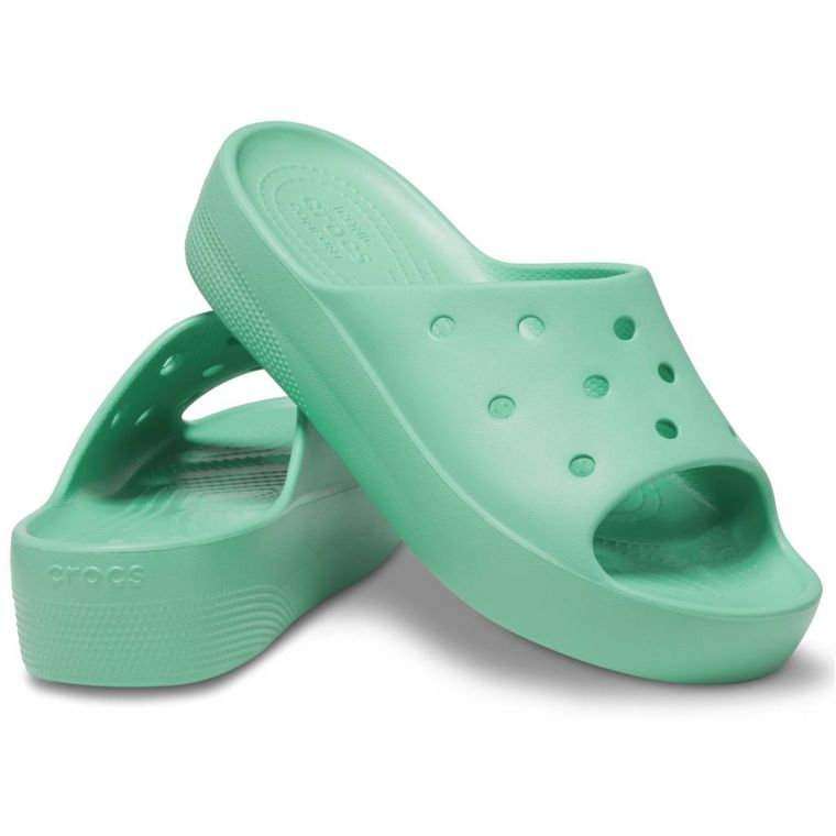 Жіночі шльопанці Crocs Classic Platform Slide Jade Stone — фото 1