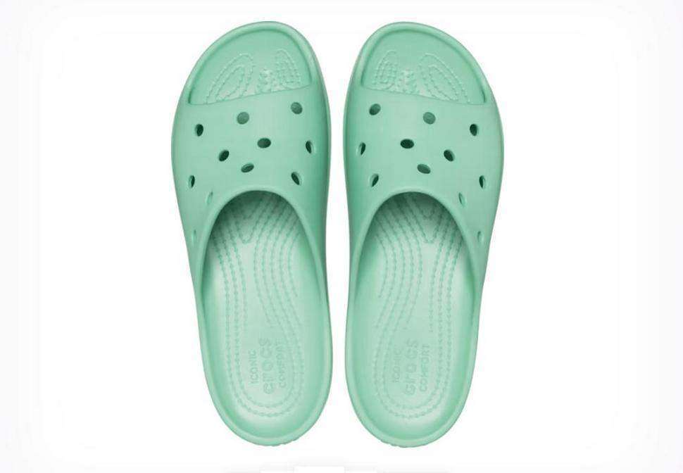 Жіночі шльопанці Crocs Classic Platform Slide Jade Stone — фото 13