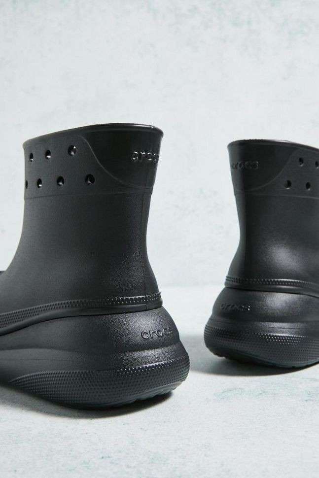 Жіночі гумові чоботи Crocs crush rain boot black — фото 4