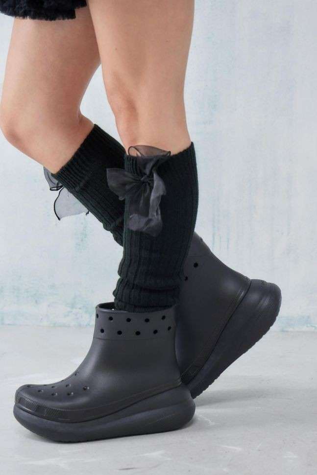 Жіночі гумові чоботи Crocs crush rain boot black — фото 9