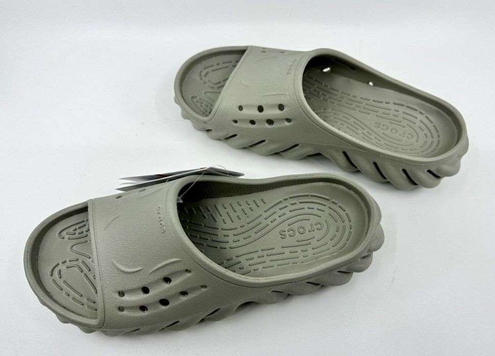 Чоловічі шльопанці Crocs Echo Slide Elephant Grey — фото 5