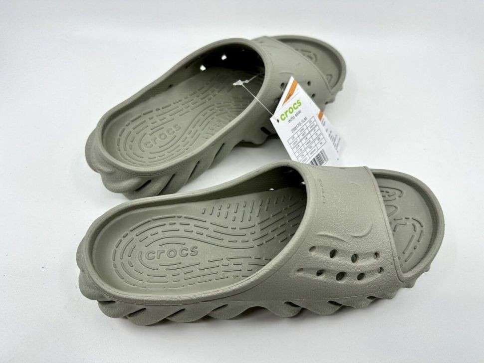 Чоловічі шльопанці Crocs Echo Slide Elephant Grey — фото 9
