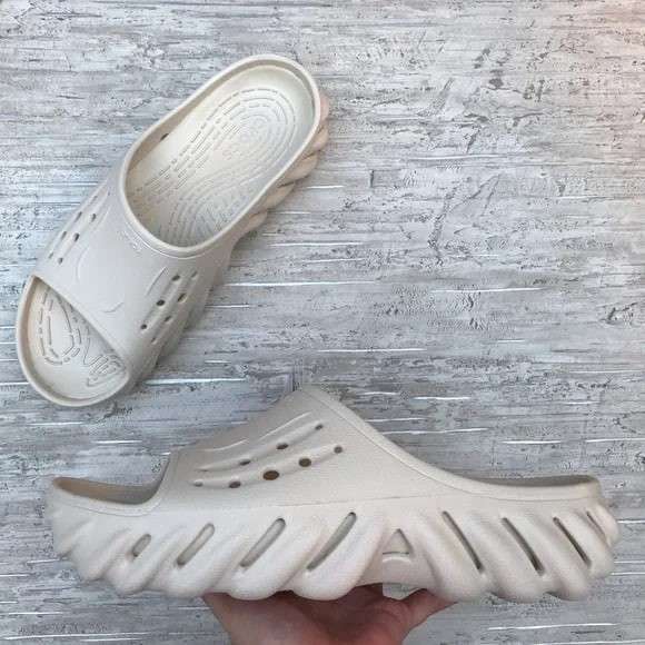 Чоловічі Crocs Шльопанці Єхо Бежеві Echo Slide Stucco — фото 15