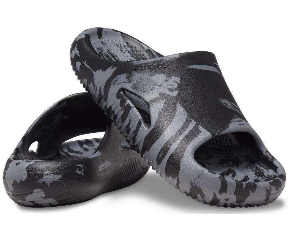 Чоловічі шльопанці Crocs Mellow Marbled Slide Black/Charcoal — фото 1