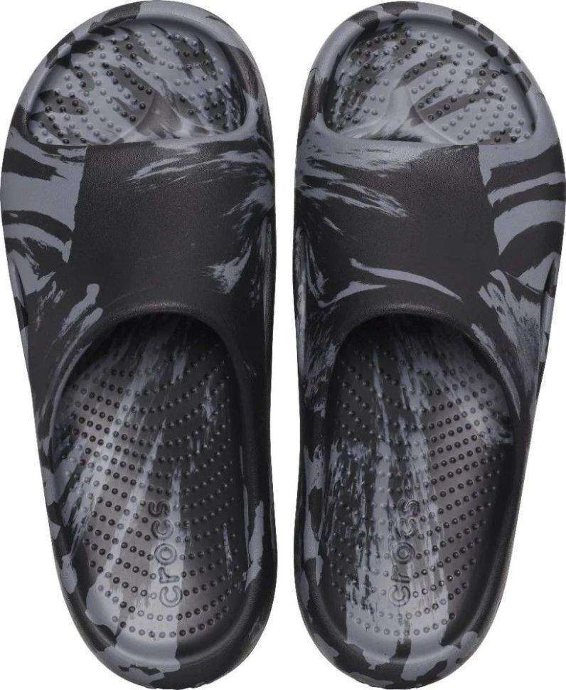 Чоловічі шльопанці Crocs Mellow Marbled Slide Black/Charcoal — фото 12