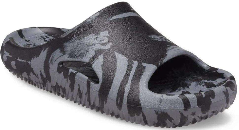 Чоловічі шльопанці Crocs Mellow Marbled Slide Black/Charcoal — фото 8