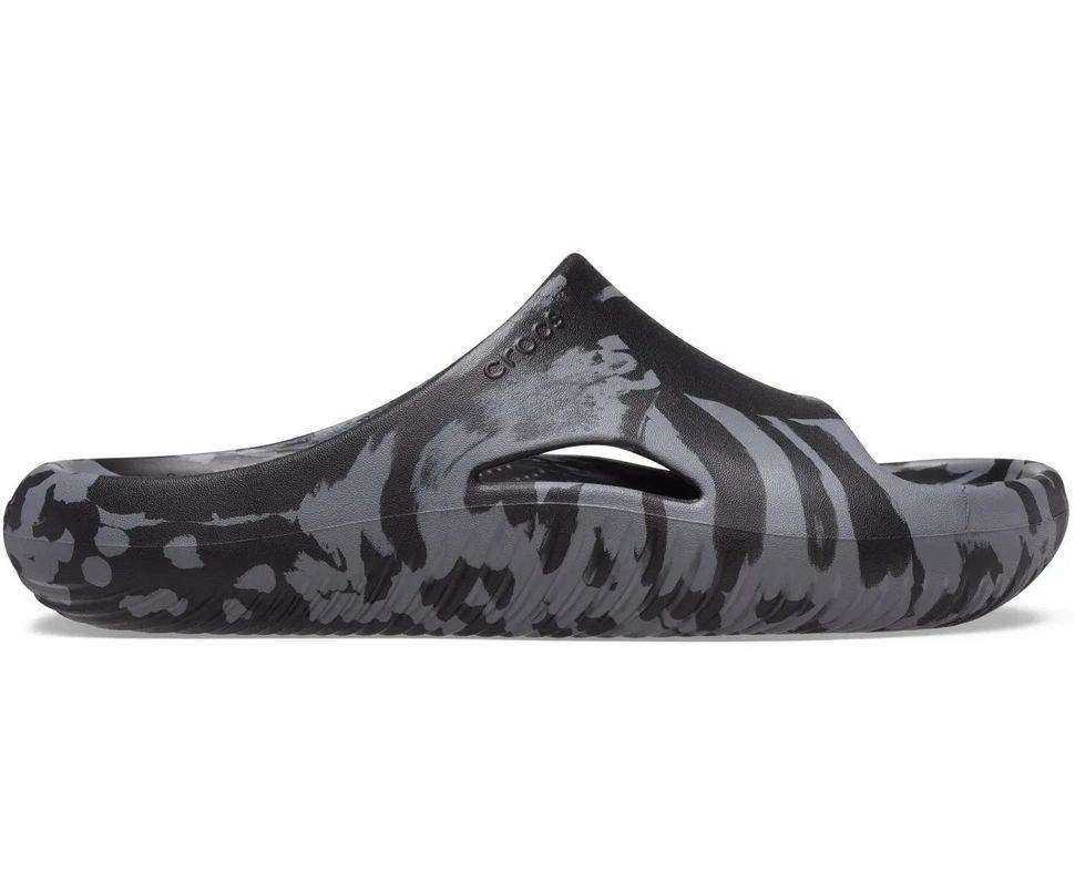Чоловічі шльопанці Crocs Mellow Marbled Slide Black/Charcoal — фото 9