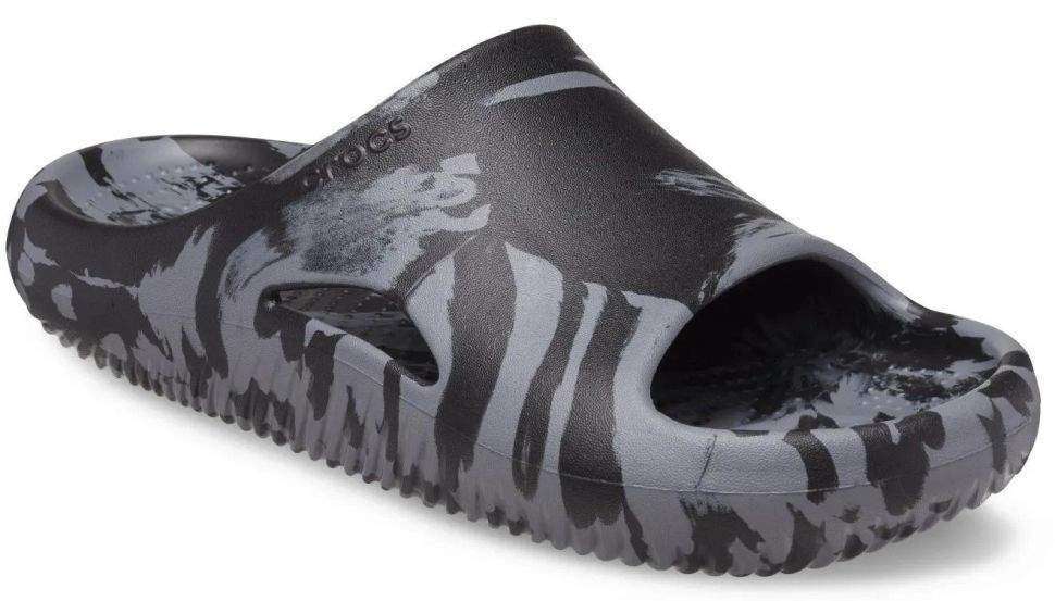 Чоловічі шльопанці Crocs Mellow Marbled Slide Black/Charcoal — фото 10