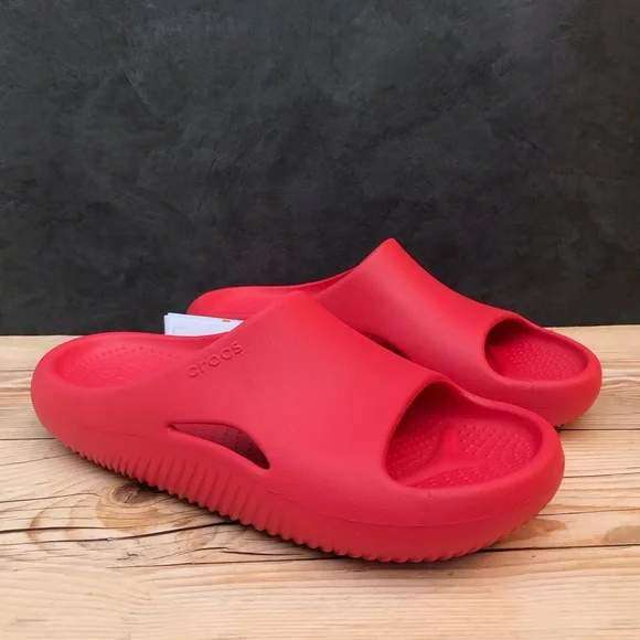 Жіночі Crocs Шльопанці Червоні Mellow Recovery Slide Varsity Red — фото 6