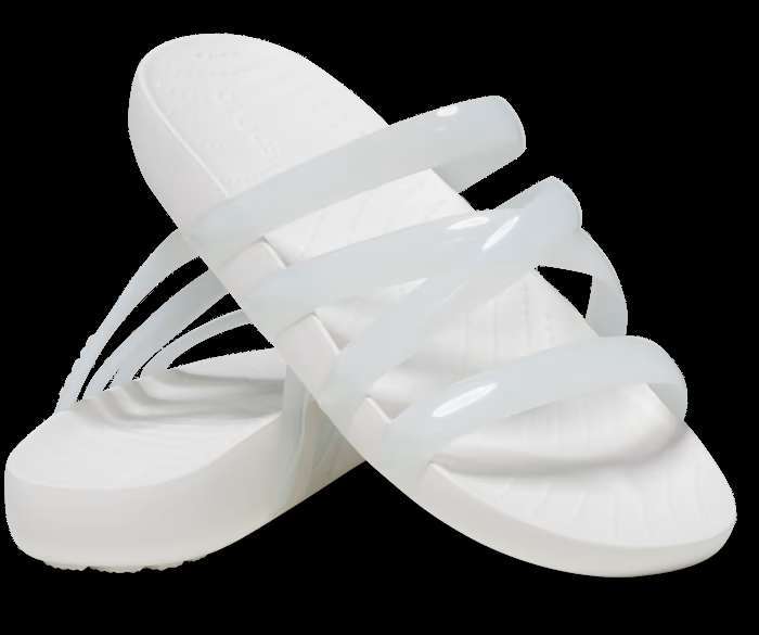 Жіночі шльопанці Crocs Splash Glossy Strappy Slide White — фото 1