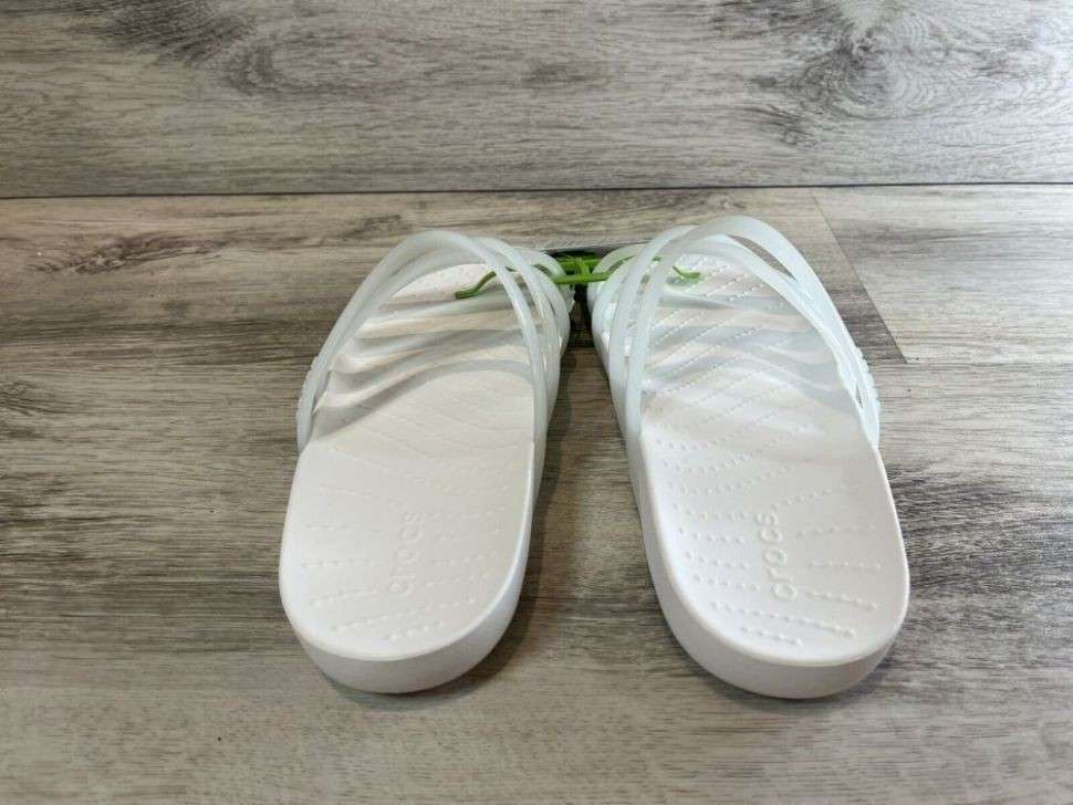 Жіночі шльопанці Crocs Splash Glossy Strappy Slide White — фото 6