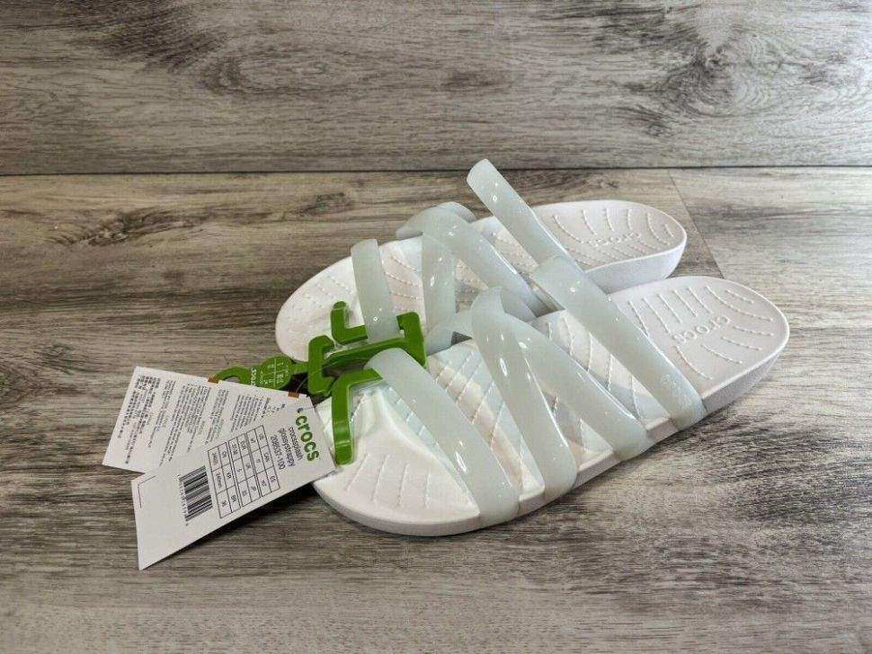 Жіночі шльопанці Crocs Splash Glossy Strappy Slide White — фото 8