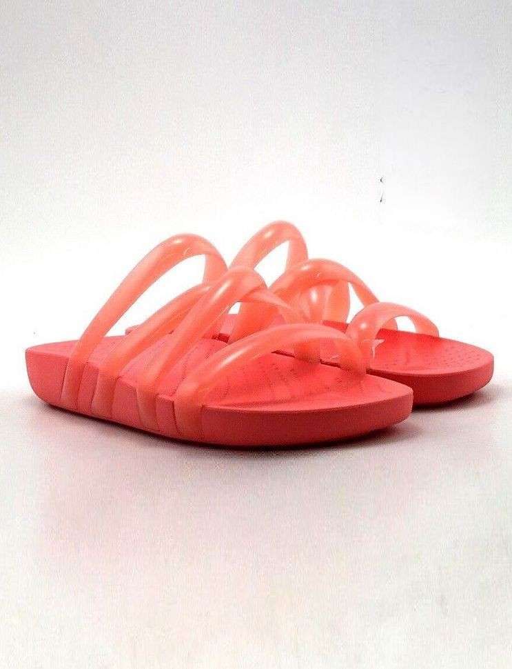 Жіночі шльопанці Crocs Splash Glossy Strappy Sandal Neon Watermelon — фото 2