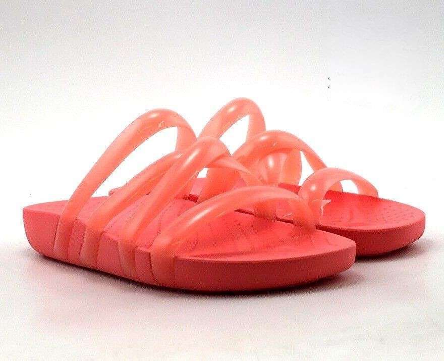 Жіночі шльопанці Crocs Splash Glossy Strappy Sandal Neon Watermelon — фото 3