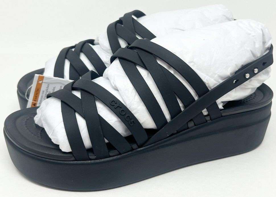 Жіночі Сандалі Crocs Women´s Brooklyn Strappy Low Wedge Black — фото 7