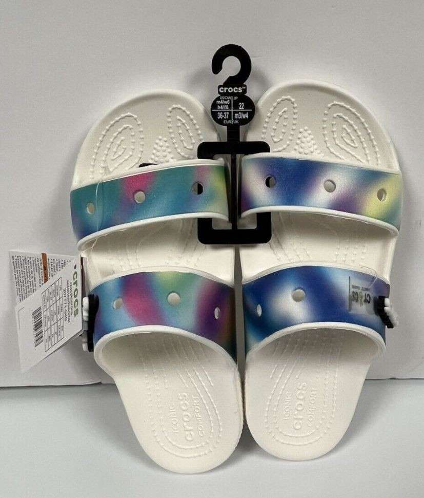 Чоловічі шльопанці Crocs Classic Solarized Sandal White / Multi — фото 7