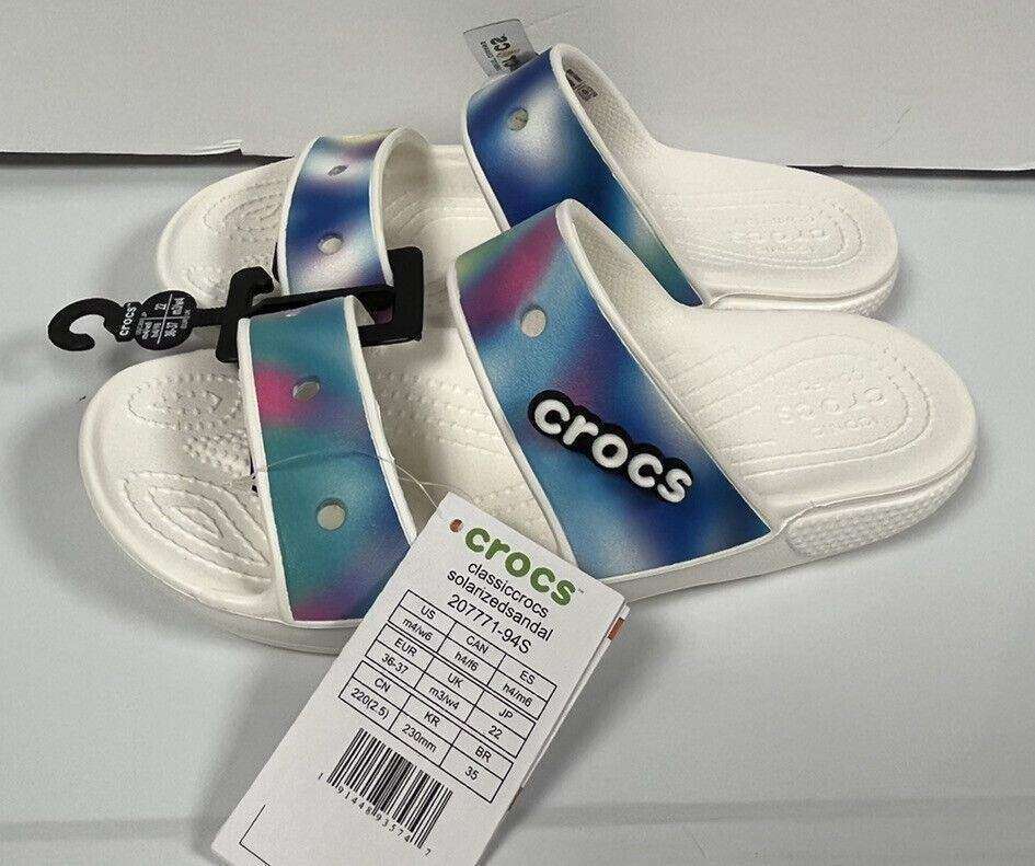Чоловічі шльопанці Crocs Classic Solarized Sandal White / Multi — фото 8