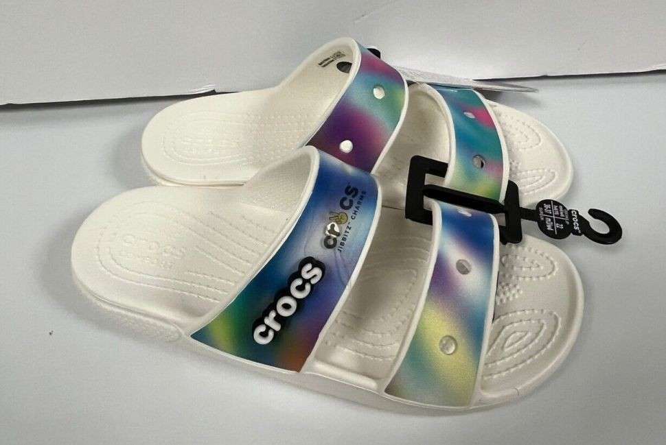 Чоловічі шльопанці Crocs Classic Solarized Sandal White / Multi — фото 9