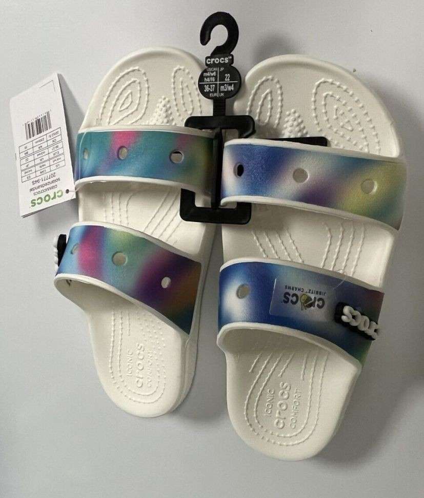 Чоловічі шльопанці Crocs Classic Solarized Sandal White / Multi — фото 10