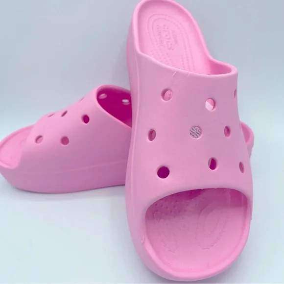 Жіночі шльопанці Crocs Classic Platform Slide Pink Flamingo — фото 12