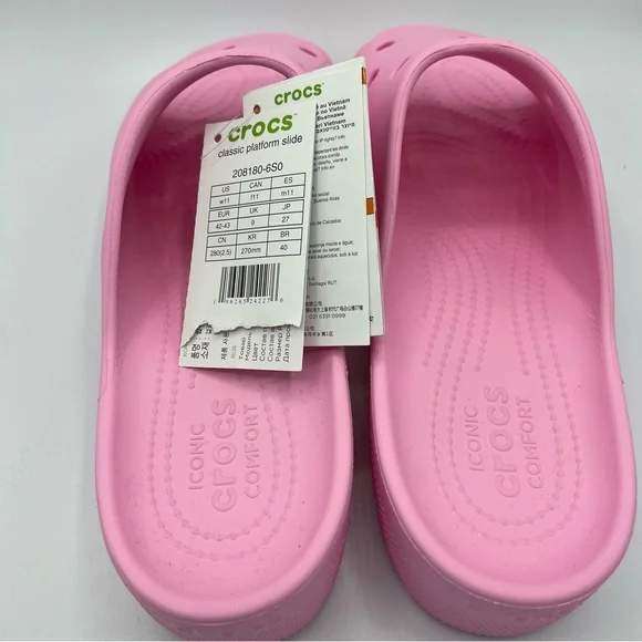 Жіночі шльопанці Crocs Classic Platform Slide Pink Flamingo — фото 7